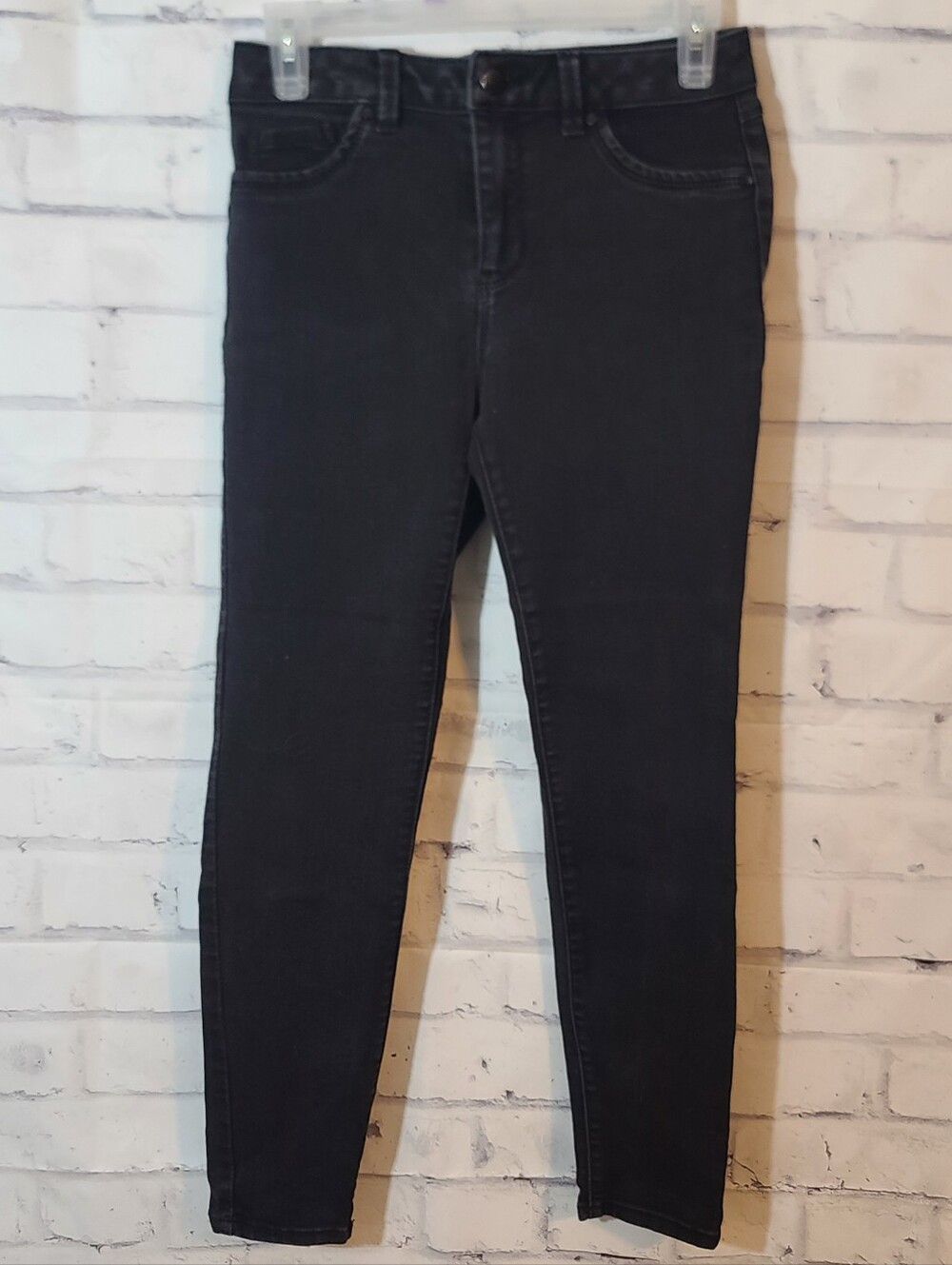 D.Jeans Womens Black Skinny Stretch 5-Pocket Zip Button Jeans Sz 4
